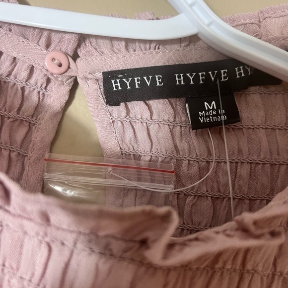 HYFVE Forever 21 Smocked Peasant Blouse Medium Pink Cottagecore Romantic - Picture 7 of 10